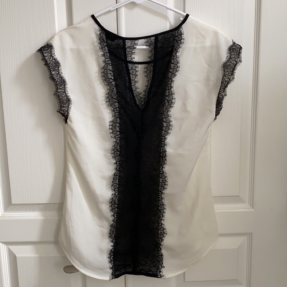 Express white lace top XS